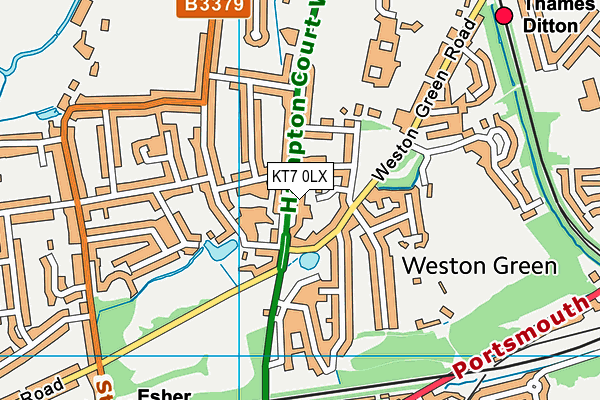 KT7 0LX map - OS VectorMap District (Ordnance Survey) KT7 0LX map - OS VectorMap District (Ordnance Survey)