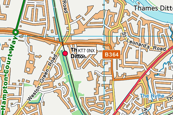 KT7 0NX map - OS VectorMap District (Ordnance Survey) KT7 0NX map - OS VectorMap District (Ordnance Survey)