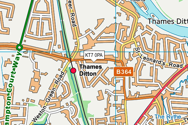 KT7 0PA map - OS VectorMap District (Ordnance Survey) KT7 0PA map - OS VectorMap District (Ordnance Survey)