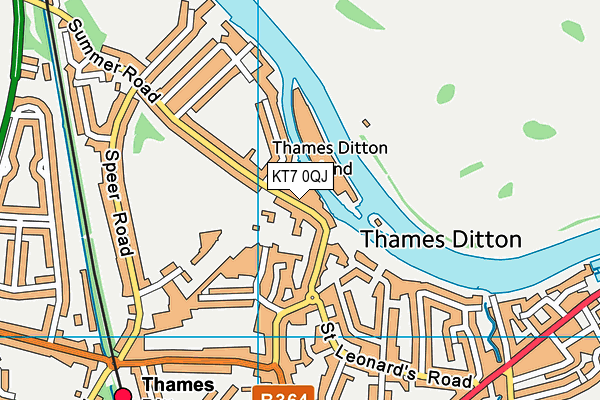 KT7 0QJ map - OS VectorMap District (Ordnance Survey) KT7 0QJ map - OS VectorMap District (Ordnance Survey)