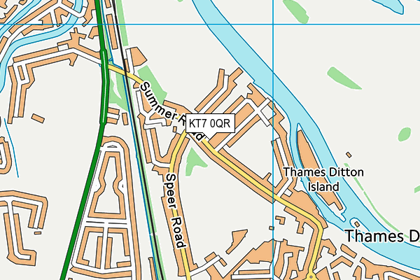 KT7 0QR map - OS VectorMap District (Ordnance Survey) KT7 0QR map - OS VectorMap District (Ordnance Survey)