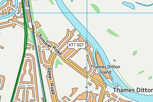 KT7 0QT map - OS VectorMap District (Ordnance Survey) KT7 0QT map - OS VectorMap District (Ordnance Survey)