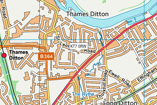 KT7 0RW map - OS VectorMap District (Ordnance Survey) KT7 0RW map - OS VectorMap District (Ordnance Survey)