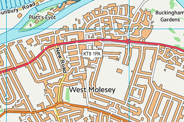 KT8 1PA map - OS VectorMap District (Ordnance Survey) KT8 1PA map - OS VectorMap District (Ordnance Survey)
