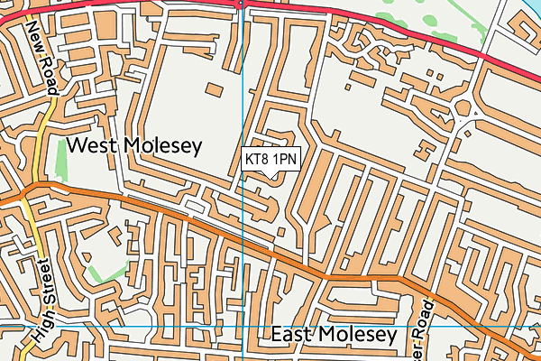 KT8 1PN map - OS VectorMap District (Ordnance Survey) KT8 1PN map - OS VectorMap District (Ordnance Survey)