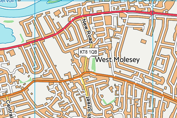 KT8 1QB map - OS VectorMap District (Ordnance Survey) KT8 1QB map - OS VectorMap District (Ordnance Survey)