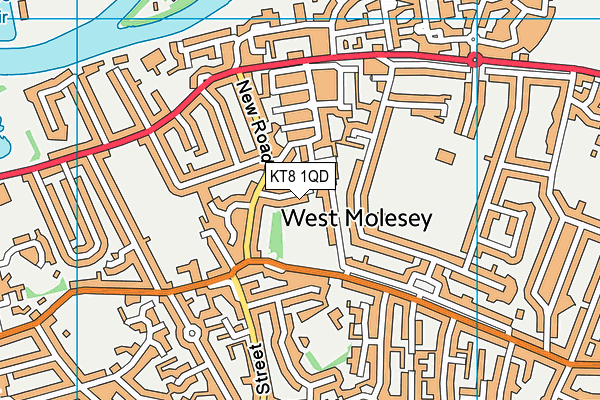 KT8 1QD map - OS VectorMap District (Ordnance Survey) KT8 1QD map - OS VectorMap District (Ordnance Survey)