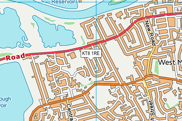 KT8 1RE map - OS VectorMap District (Ordnance Survey) KT8 1RE map - OS VectorMap District (Ordnance Survey)