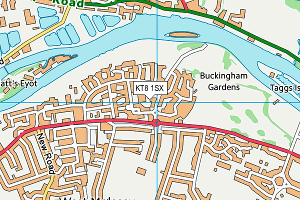 KT8 1SX map - OS VectorMap District (Ordnance Survey) KT8 1SX map - OS VectorMap District (Ordnance Survey)