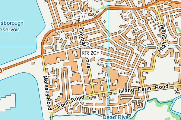 KT8 2QH map - OS VectorMap District (Ordnance Survey) KT8 2QH map - OS VectorMap District (Ordnance Survey)