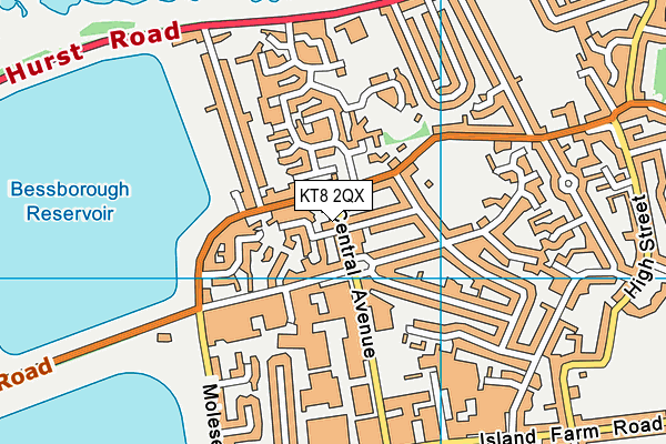 KT8 2QX map - OS VectorMap District (Ordnance Survey) KT8 2QX map - OS VectorMap District (Ordnance Survey)