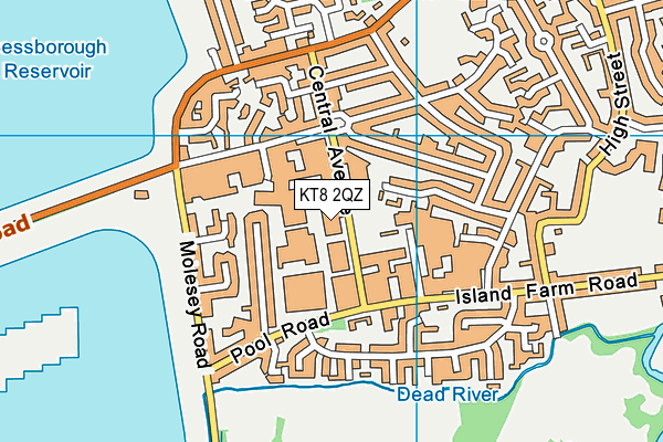 KT8 2QZ map - OS VectorMap District (Ordnance Survey) KT8 2QZ map - OS VectorMap District (Ordnance Survey)