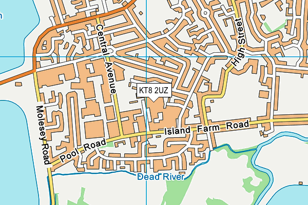 KT8 2UZ map - OS VectorMap District (Ordnance Survey) KT8 2UZ map - OS VectorMap District (Ordnance Survey)