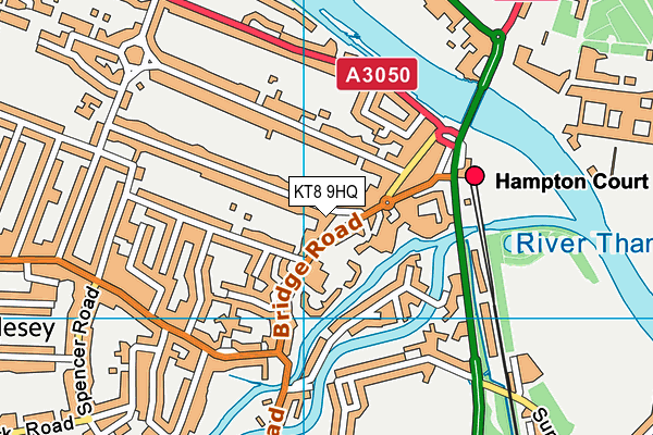 KT8 9HQ map - OS VectorMap District (Ordnance Survey) KT8 9HQ map - OS VectorMap District (Ordnance Survey)