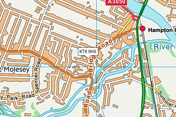 KT8 9HX map - OS VectorMap District (Ordnance Survey) KT8 9HX map - OS VectorMap District (Ordnance Survey)