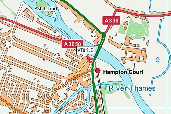 KT8 9JE map - OS VectorMap District (Ordnance Survey) KT8 9JE map - OS VectorMap District (Ordnance Survey)