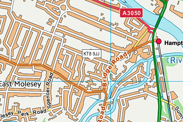 KT8 9JJ map - OS VectorMap District (Ordnance Survey) KT8 9JJ map - OS VectorMap District (Ordnance Survey)