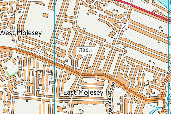 KT8 9LH map - OS VectorMap District (Ordnance Survey) KT8 9LH map - OS VectorMap District (Ordnance Survey)