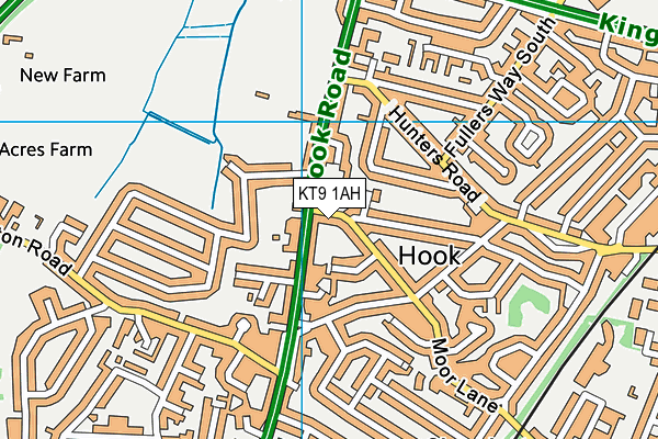 KT9 1AH map - OS VectorMap District (Ordnance Survey) KT9 1AH map - OS VectorMap District (Ordnance Survey)