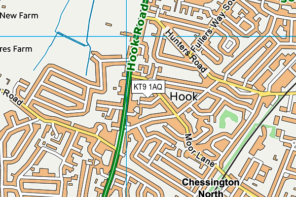 KT9 1AQ map - OS VectorMap District (Ordnance Survey) KT9 1AQ map - OS VectorMap District (Ordnance Survey)