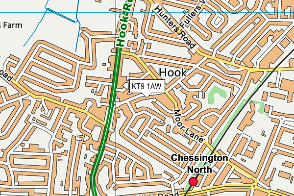 KT9 1AW map - OS VectorMap District (Ordnance Survey) KT9 1AW map - OS VectorMap District (Ordnance Survey)