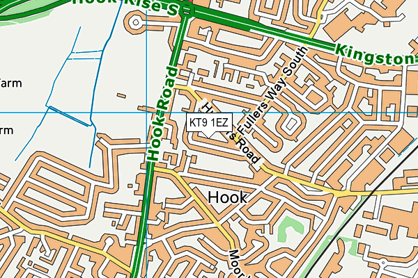 KT9 1EZ map - OS VectorMap District (Ordnance Survey) KT9 1EZ map - OS VectorMap District (Ordnance Survey)