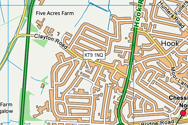 KT9 1NQ map - OS VectorMap District (Ordnance Survey) KT9 1NQ map - OS VectorMap District (Ordnance Survey)