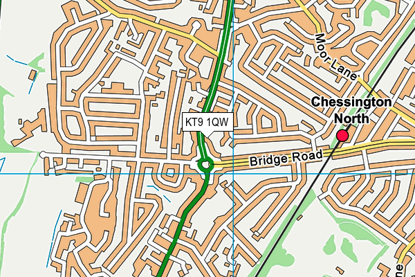 KT9 1QW map - OS VectorMap District (Ordnance Survey) KT9 1QW map - OS VectorMap District (Ordnance Survey)