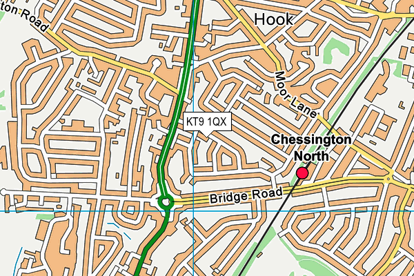 KT9 1QX map - OS VectorMap District (Ordnance Survey) KT9 1QX map - OS VectorMap District (Ordnance Survey)