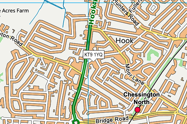 KT9 1YQ map - OS VectorMap District (Ordnance Survey) KT9 1YQ map - OS VectorMap District (Ordnance Survey)