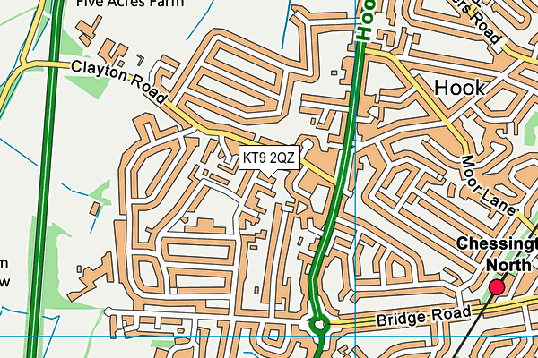 KT9 2QZ map - OS VectorMap District (Ordnance Survey) KT9 2QZ map - OS VectorMap District (Ordnance Survey)