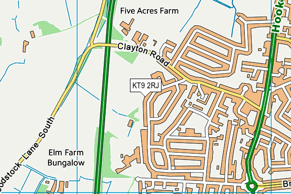 KT9 2RJ map - OS VectorMap District (Ordnance Survey) KT9 2RJ map - OS VectorMap District (Ordnance Survey)