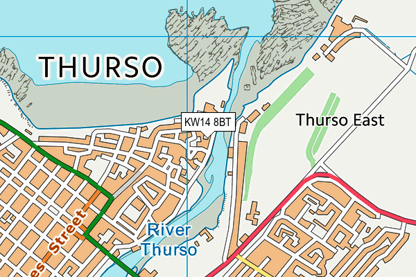 KW14 8BT map - OS VectorMap District (Ordnance Survey)