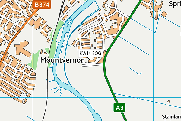 KW14 8QG map - OS VectorMap District (Ordnance Survey)