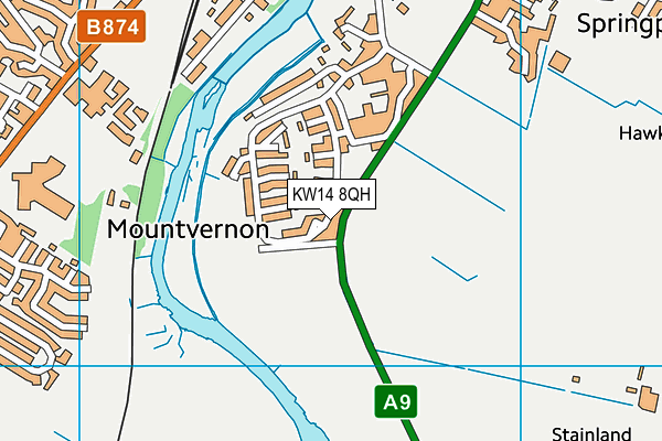 KW14 8QH map - OS VectorMap District (Ordnance Survey)