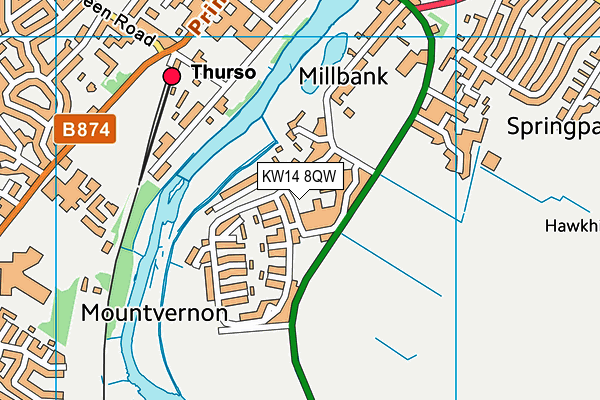 KW14 8QW map - OS VectorMap District (Ordnance Survey)