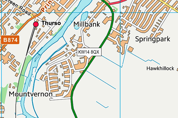 KW14 8QX map - OS VectorMap District (Ordnance Survey)