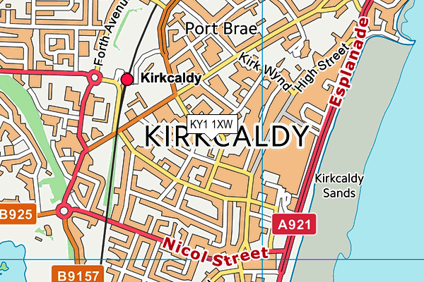 KY1 1XW map - OS VectorMap District (Ordnance Survey)