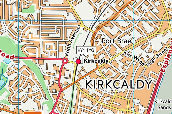 KY1 1YG map - OS VectorMap District (Ordnance Survey) KY1 1YG map - OS VectorMap District (Ordnance Survey)