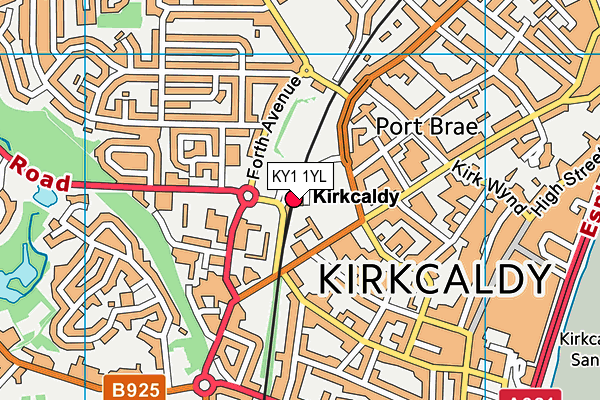 KY1 1YL map - OS VectorMap District (Ordnance Survey) KY1 1YL map - OS VectorMap District (Ordnance Survey)