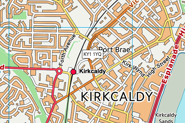 KY1 1YQ map - OS VectorMap District (Ordnance Survey) KY1 1YQ map - OS VectorMap District (Ordnance Survey)