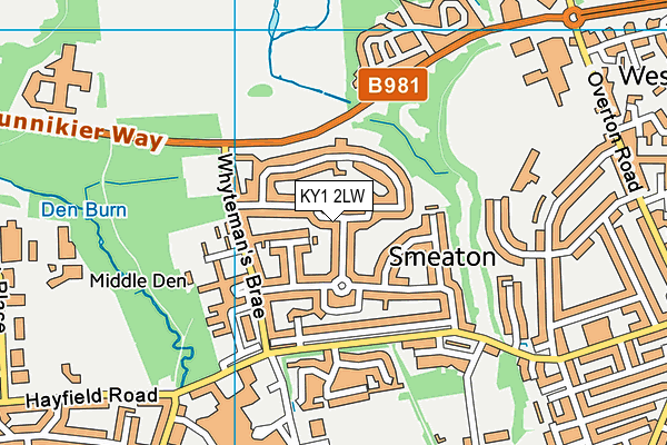 KY1 2LW map - OS VectorMap District (Ordnance Survey) KY1 2LW map - OS VectorMap District (Ordnance Survey)