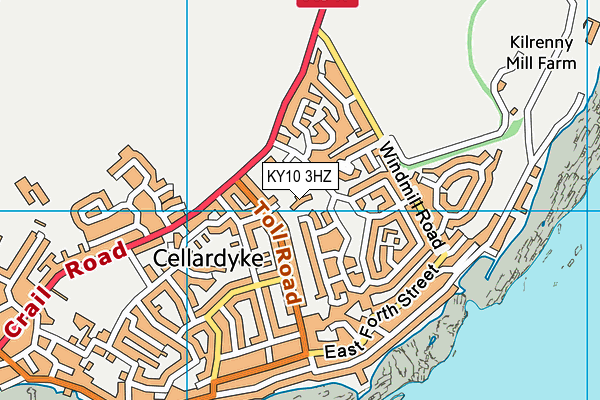 KY10 3HZ map - OS VectorMap District (Ordnance Survey)