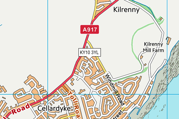 KY10 3YL map - OS VectorMap District (Ordnance Survey)