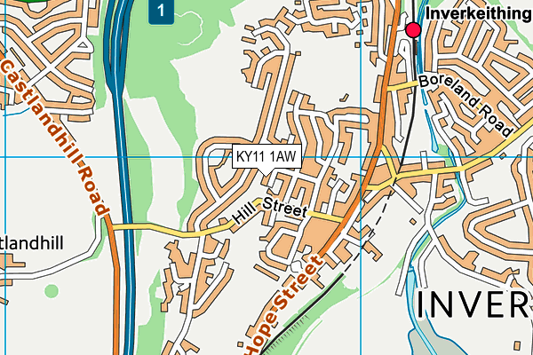 KY11 1AW map - OS VectorMap District (Ordnance Survey)
