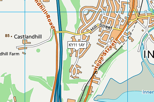 KY11 1AY map - OS VectorMap District (Ordnance Survey) KY11 1AY map - OS VectorMap District (Ordnance Survey)