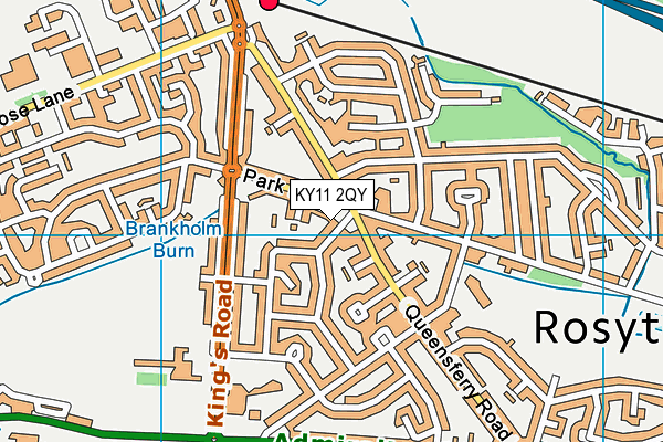 KY11 2QY map - OS VectorMap District (Ordnance Survey)