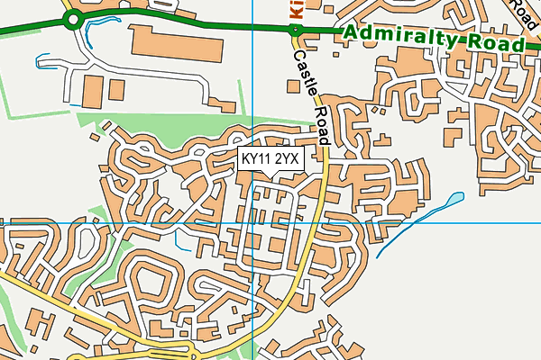 KY11 2YX map - OS VectorMap District (Ordnance Survey) KY11 2YX map - OS VectorMap District (Ordnance Survey)