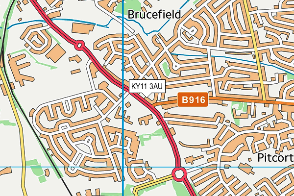 KY11 3AU map - OS VectorMap District (Ordnance Survey)