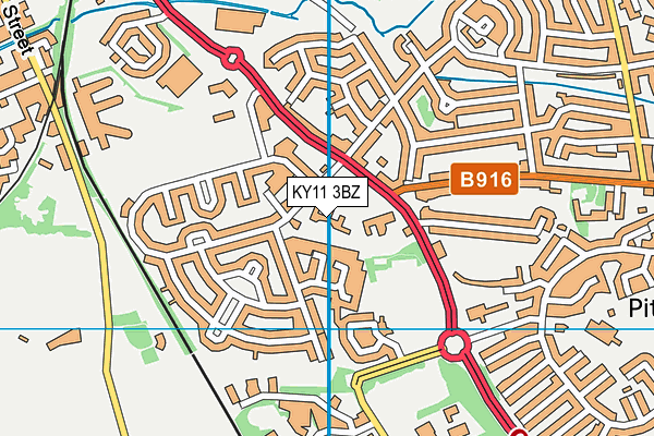KY11 3BZ map - OS VectorMap District (Ordnance Survey) KY11 3BZ map - OS VectorMap District (Ordnance Survey)